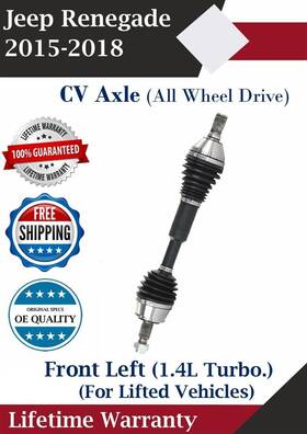 Fi8009xtt Trakmotive Front Left Cv Axle For 2015-2018 Jeep Renegade With Lifted Susp 4x4 Lifetime Warra