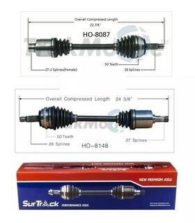 Ho8087 Trakmotive For Honda Prelude Fwd 97-01 Type Sh Pair Of Front Cv Axle Shafts Set