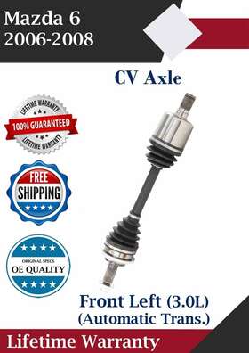 Mz8249 Trakmotive Front Left Cv Axle For 2006-2008 Mazda 6 3.0l Automatic Trans. Lifetime Warranty