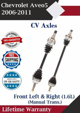 Sk8062 Trakmotive New Oe Front Cv Axles For 2006-2011 Chevy Aveo5 1.6l Manual Lifetime Warranty