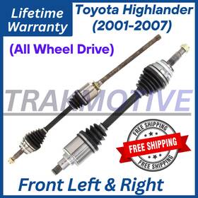Trakmotive To8118 New Oe Front Cv Axles For 2001-2007 Toyota Highlander 4x4 Lifetime Warranty