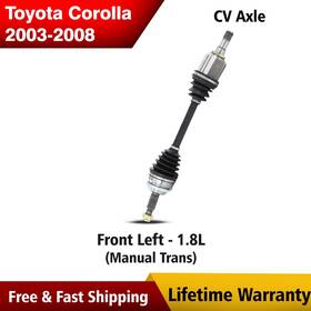To8158 Trakmotive Front Left Cv Axle Fits 2003-08 Toyota Corolla 1.8l Manual Lifetime Warranty
