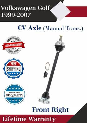 Vw8032 Trakmotive Front Right Cv Axle For 1999-2007 Volkswagen Golf Manual Trans. Lifetime Warran