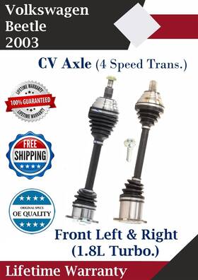 Vw8037 Trakmotive Oe Front Cv Axles For 2003 Volkswagen Beetle 4 Speed Trans. Lifetime Warranty