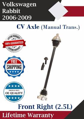 Vw8087 Trakmotive Oe Front Right Cv Axle For 2006-2009 Volkswagen Rabbit 2.5l Manual Lifetime War
