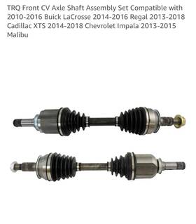 Csa70772 Trq Front Cv Axle Shaft Assembly Set Compatible With 2010-2016 Buick Lacrosse