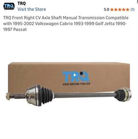 Csa82285 Trq Front Right Cv Axle Shaft Vw Golf Jetta Cabrio Passat Manual New