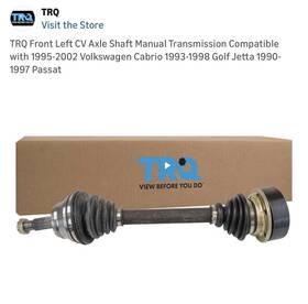Csa82359 Trq Front Left Cv Axle Shaft Vw Golf Jetta Cabrio Passat Manual New