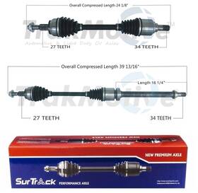 Fqvm-48680-22-3805021 Voltx Motors Surtrack Pair Set 2 Front Cv Axle Shafts For Ford Focus 2.0l 4l Gas Auto Fwd