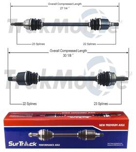 Fqvm-48680-22-3810433 Voltx Motors Surtrack Pair Set Of 2 Front Cv Axle Shafts For Geo Metro 1989-94 Manual Std Asp