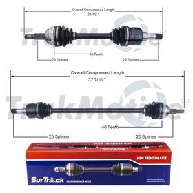 Fqvm-48680-22-3973182 Voltx Motors For Plymouth Dodge Neon Chrysler Pt Fwd Pair Front Cv Axle Shafts Surtrack Set