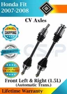 Gsp Oem Front Cv Axles For 2007-2008 Honda Fit 1.5L Automatic Lifetime Warranty. Fixed Price $264.86.