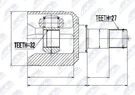 NPW-MS-036 Nty Joint Kit, Drive Shaft For Mitsubishi. Fixed Price $68.30.