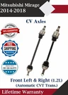 New Oe Front Cv Axles For 2014-2018 Mitsubishi Mirage 1.2L Lifetime Warranty. Fixed Price $249.47.