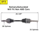 Reman Cv Axle Shaft W/o Abs Front Left 60-8059 MP8032. Fixed Price $49.99.