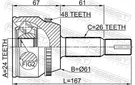 For Febest 0110-ACV30A48 Outer Joint 24X61X26. Fixed Price $104.74.