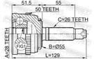 For Febest 0310-035A50 Outer Cv Joint 28X55X26. Fixed Price $62.31.
