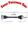 Brand New Front Right/passenger Cv Shaft Axle For Audi 4000 1985-1987. Fixed Price $132.00.