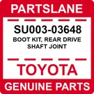 SU003-03648 Toyota Oem Genuine Boot Kit, Rear Drive Shaft Joint. Fixed Price $49.83.