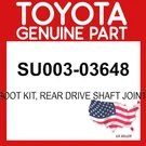 Toyota Genuine SU003-03648 Boot Kit Rear Drive Shaft Joint SU00303648 Oem. Fixed Price $43.79.
