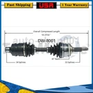 Front Right Cv Axle Joint Shaft For Daewoo Lanos 1.5L 2002 2001 2000 1999. Fixed Price $124.10.