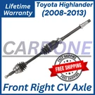Cardone Oem Front Right Cv Axle For 2008-2013 Toyota Highlander, Lifetime Warra.. Fixed Price $182.99.