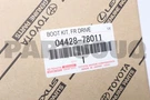 0442878011 Genuine Toyota Boot Kit Fr Drive 04428-78011. Fixed Price $99.31.
