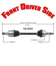 Front Left Cv Shaft Axle For Mitsubishi Mirage 1.8L 1997-2002. Fixed Price $122.00.