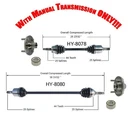 Front Cv Axles Wheel Hubs & Bearings Fits 01-06 Elantra 2.0L Manual Transmission. Fixed Price $335.00.