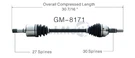 For Cadillac Cts 2003-2007 Rear Driver Left Cv Axle Shaft Surtrack GM-8171. Fixed Price $172.17.