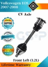 Gsp Oem Front Left Cv Axle For 2007-2008 Volkswagen Eos Lifetime Warranty. Fixed Price $103.99.